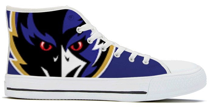 Women's Baltimore Ravens High Top Canvas Sneakers 005